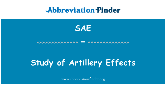 SAE: Badania nad wpływem artylerii
