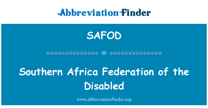 SAFOD: विकलांगों के दक्षिणी अफ्रीका फेडरेशन