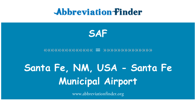 SAF: سانتا فے، ینیم، USA - سانتا فے میونسپل ہوائی اڈا