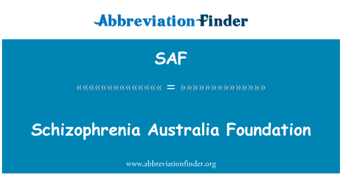 SAF: Shizofrenija Avstralija Foundation