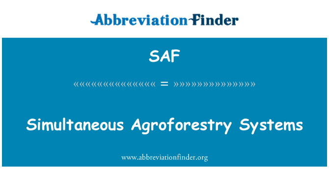 SAF: Egyidejű agrár-erdészeti rendszerek