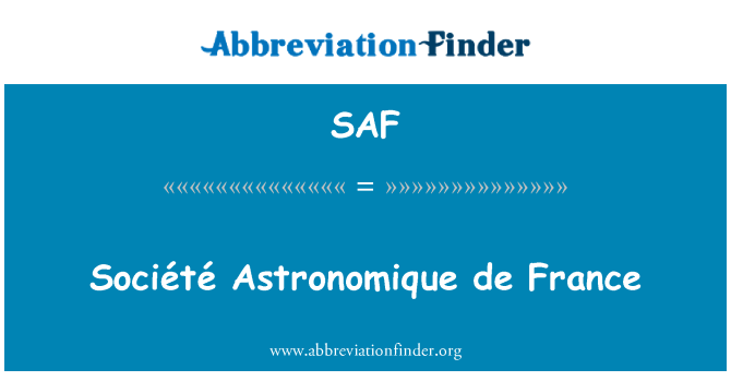 SAF: Société Astronomique дьо Франс