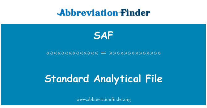 SAF: Fichier analytique standard