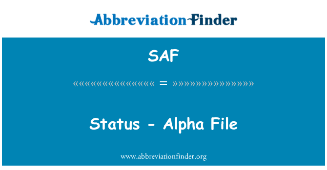 SAF: Status - alfa soubor