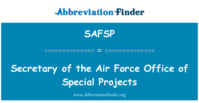 SAFSP: Sekretar urada Air Force posebnih projektov