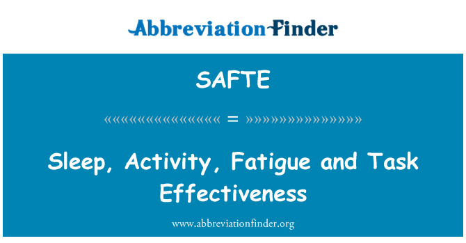 SAFTE: Sueño, actividad, fatiga y efectividad de la tarea