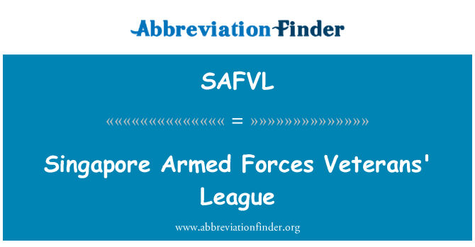 SAFVL: Singapore Armed Forces Veterans' League