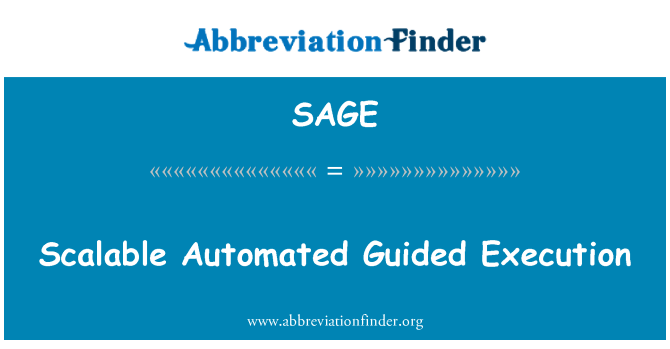 SAGE: Skalabilna automatiziranu vođena