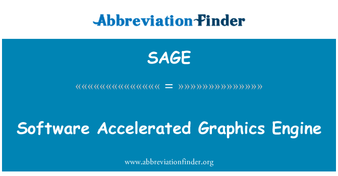 SAGE: Software Accelerated Graphics Engine