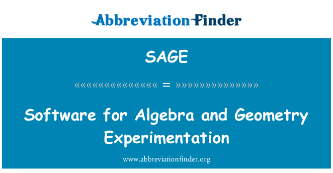 SAGE: Logiciel pour l'algèbre et la géométrie expérimentation