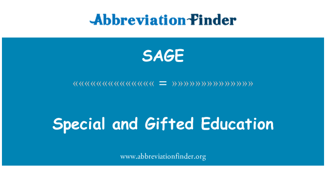 SAGE: חינוך מיוחד ומוכשר