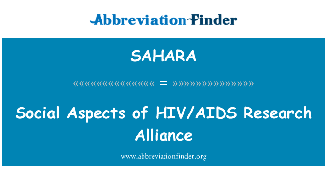 SAHARA: Aspek-aspek sosial dari Aliansi penelitian HIV/AIDS