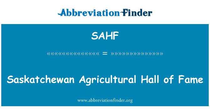 SAHF: Saskatchewan agrikilti sal de Renommée
