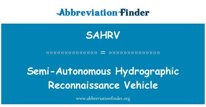 SAHRV: Semi-autonome hydrografisk rekognosering kjøretøy