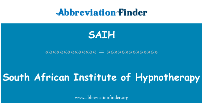 SAIH: Hypnotherapy के दक्षिण अफ्रीकी संस्थान