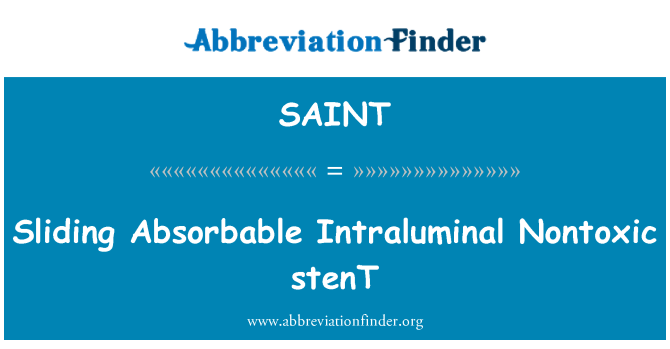 SAINT: Li jiżżerżqu stenT jiġu assorbiti Intraluminal Nontoxic