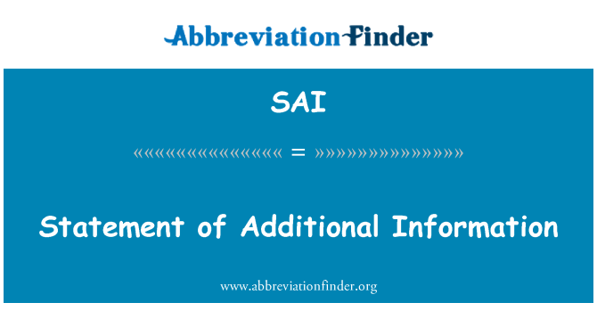 SAI: اضافی معلومات کا بیان