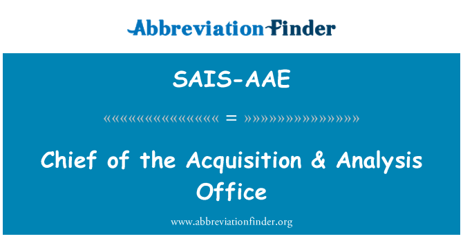 SAIS-AAE: Trưởng của việc mua lại & văn phòng phân tích