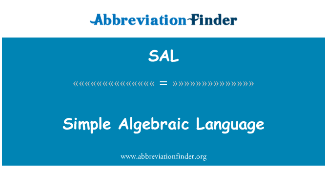 SAL: Simples linguagem algébrica