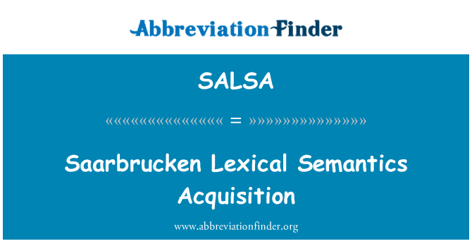 SALSA: Saarbrucken leksikalne semantike pridobitev