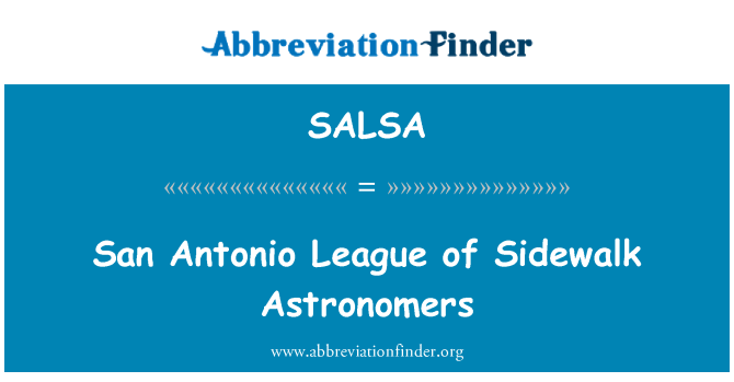 SALSA: San Antonio Liga trotoar astronom