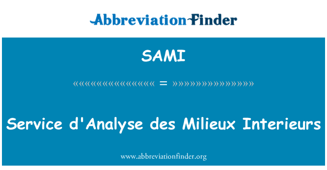 SAMI: Service d'Analyse des Milieux Interieurs