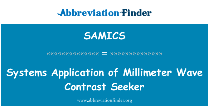 SAMICS: 系統應用程式的毫米波導引頭對比