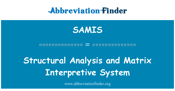 SAMIS: Strukturalnych systemu interpretacji analizy i macierzy