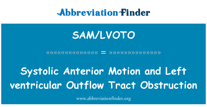 SAM/LVOTO: Systolický pohyb přední a levé ventrikulární cest obstrukce odtoku