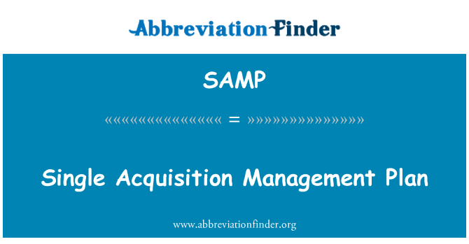 SAMP: Plano de gestão de aquisição única