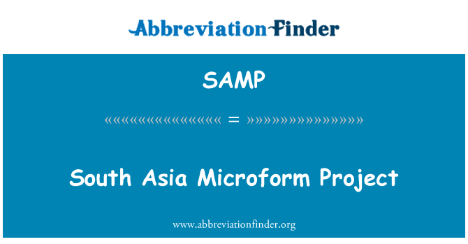 SAMP: Projet de microfiches en Asie du Sud