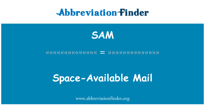 SAM: Mail gofod sydd ar gael