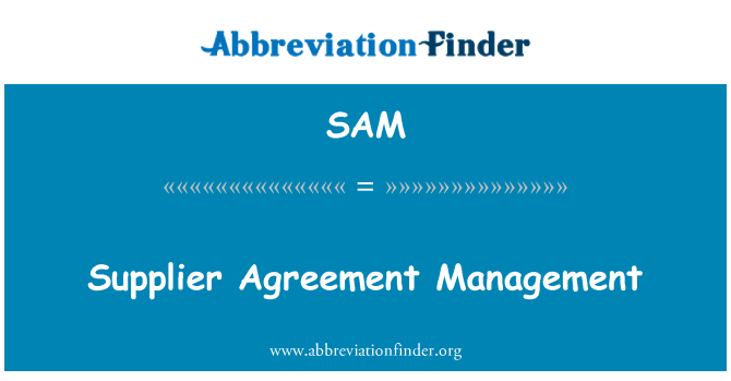 SAM: Management de acordul furnizorului