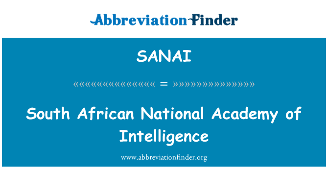 SANAI: Südafrikanische National Academy of Intelligence