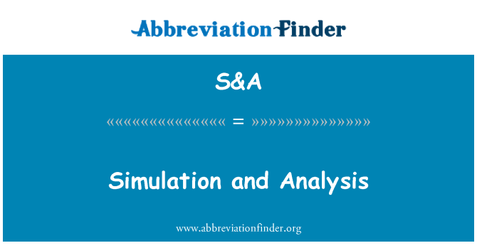 S&A: Simulatie en analyse