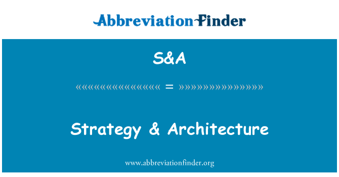 S&A: Strategije i arhitekture