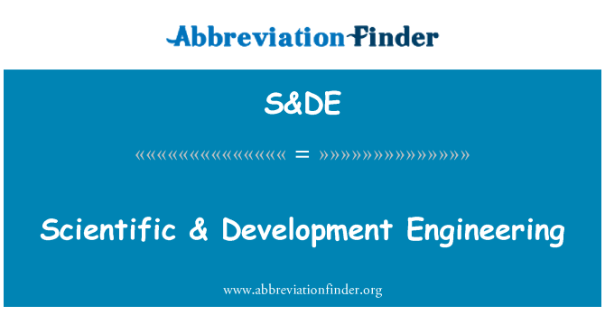 S&DE: Científica e desenvolvimento de engenharia