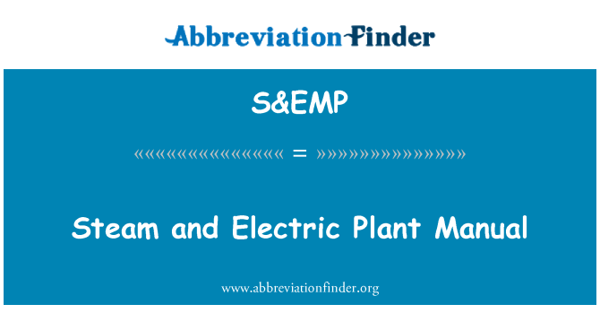 S&EMP: Damp og elektriske plante Manual