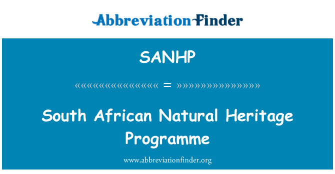 SANHP: Lõuna-Aafrika looduspärandi programmi
