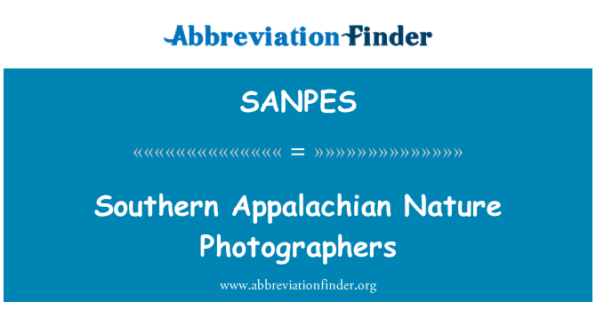 SANPES: Fotografów przyrody południowych Appalachów