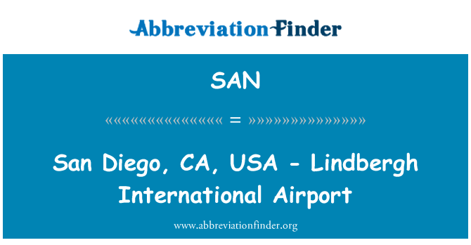 SAN: San Diego, CA, AUX - aeyopò entènasyonal Lindbergh