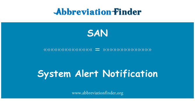 SAN: Notificação de sistema de alerta