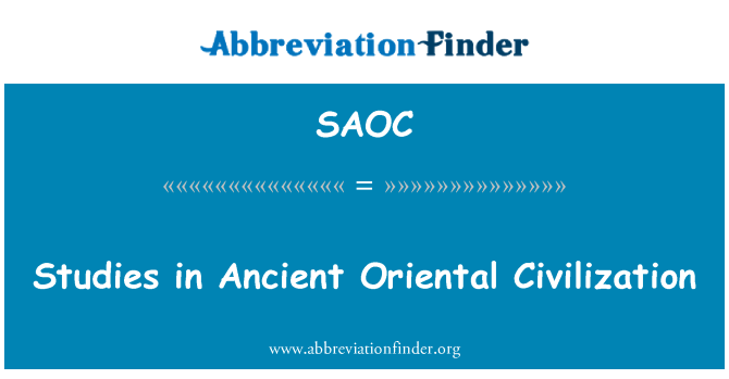 SAOC: Studies in Ancient Oriental Civilization