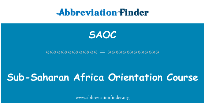 SAOC: Subsaharská Afrika orientační kurz