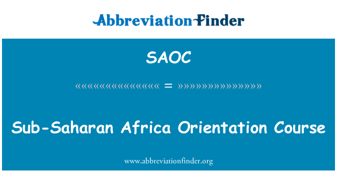 SAOC: Podsaharski Afriki Orientation Course