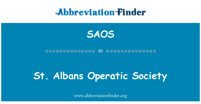 SAOS: St. Albans tas-soċjetà Operatic