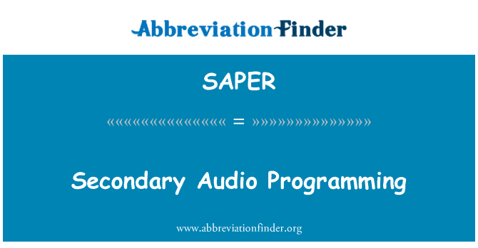 SAPER: Programación de Audio secundario