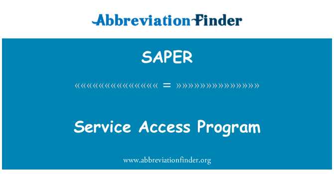 SAPER: Teenuse Access programmi