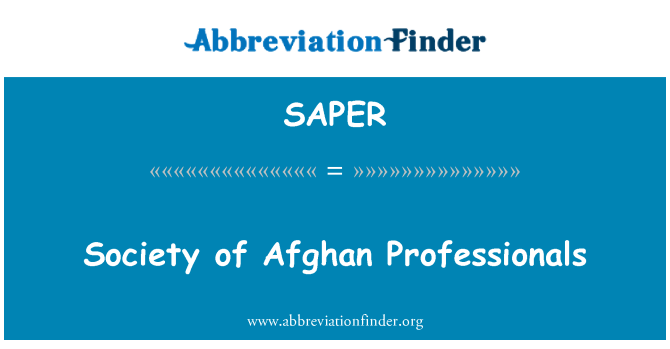 SAPER: Society of Afghan Professionals