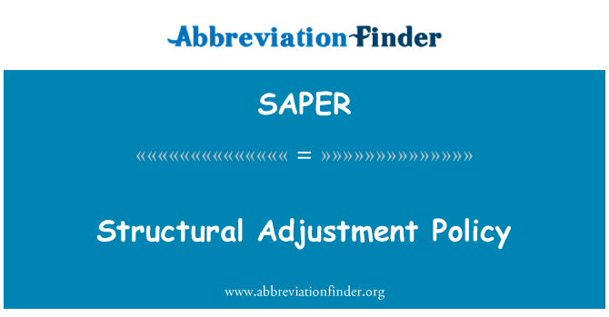 SAPER: سياسة التكيف الهيكلي